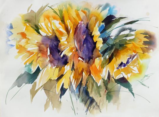 Blumenaquarell Malerei Werner Maier