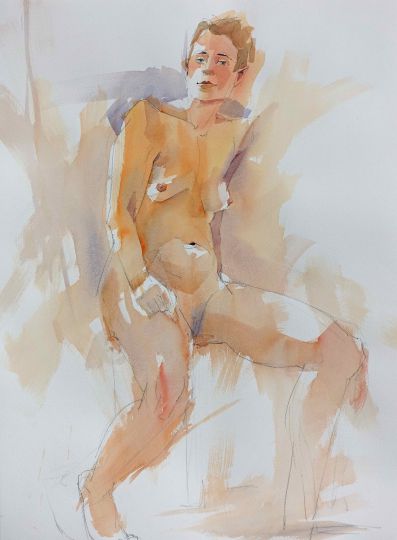 Aktaquarell Werner Maier Malerei