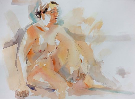 Aktaquarell Werner Maier Malerei