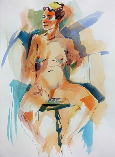 Aktaquarell Werner Maier Malerei