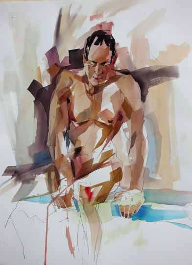 Aktaquarell Werner Maier Malerei