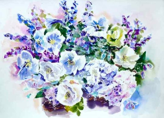 Werner Maier Malerei Blumenaquarell