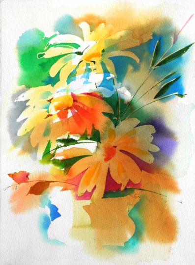 Blumenaquarell Malerei Werner Maier