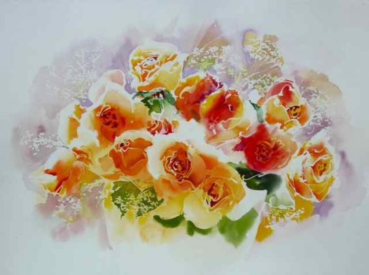 Werner Maier Malerei Blumenaquarell