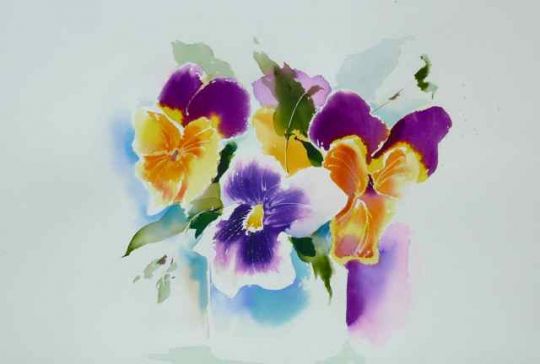 Werner Maier Malerei Blumenaquarell