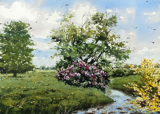 Landschaft Aquarell Werner Maier Malerei