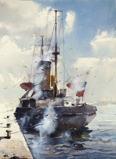 Landschaft Aquarell Werner Maier Malerei