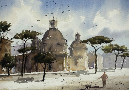 Landschaft Aquarell Werner Maier Malerei