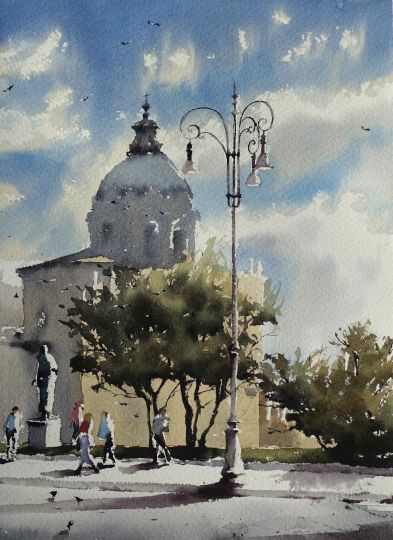 Landschaft Aquarell Werner Maier Malerei