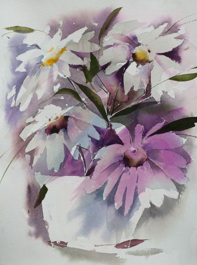 Blumenaquarell Malerei Werner Maier