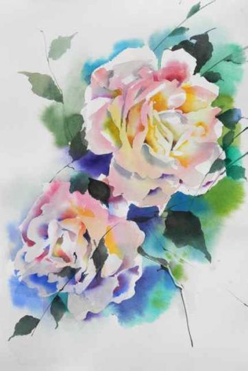 Werner Maier Malerei Blumenaquarell