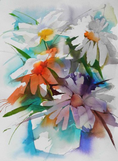 Blumenaquarell Malerei Werner Maier
